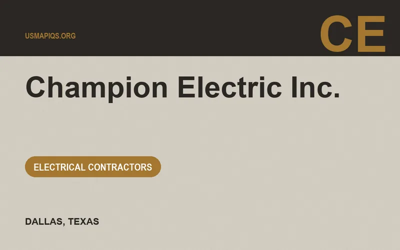CHAMPION ELECTRIC INC. in Dallas, Texas