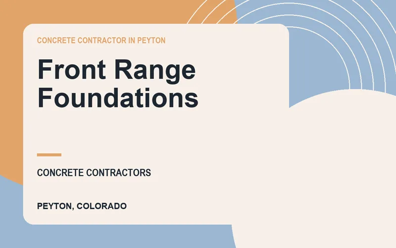 Front Range Foundations in Peyton, Colorado