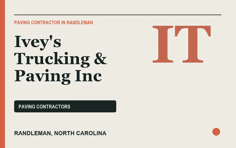 Ivey's Trucking & Paving Inc in Randleman, North Carolina