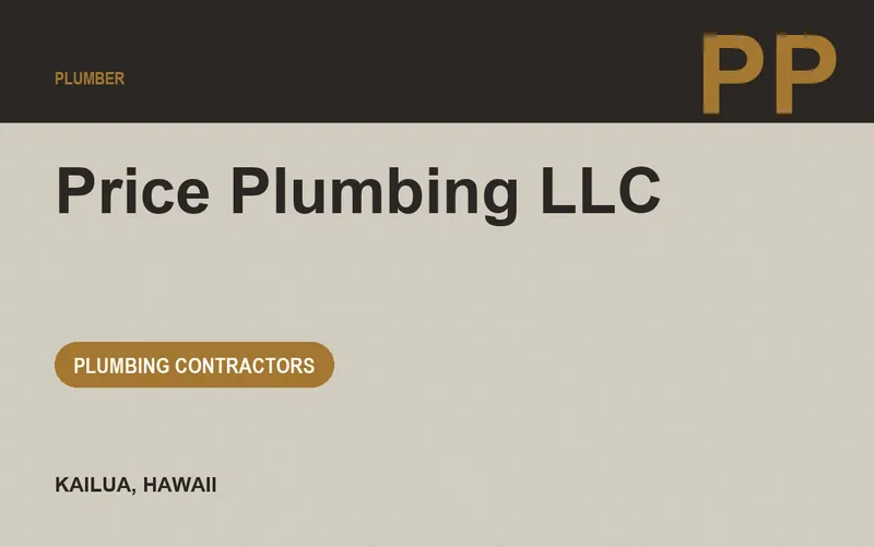Price Plumbing LLC in Kailua, Hawaii