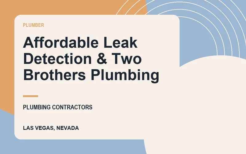 Affordable Leak Detection & Two Brothers Plumbing in Las Vegas, Nevada