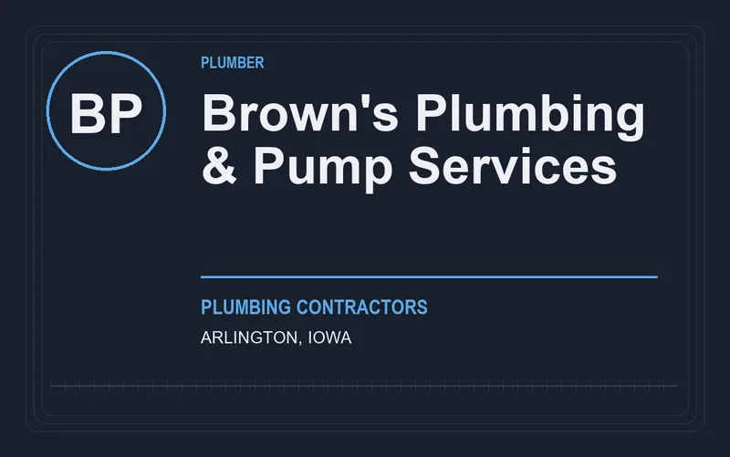 Brown's Plumbing & Pump Services in Arlington, Iowa