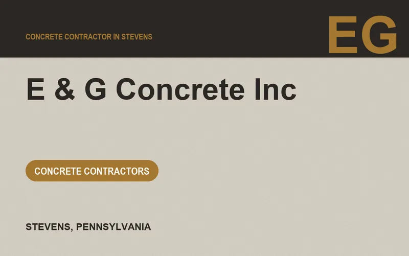 E & G Concrete Inc in Stevens, Pennsylvania