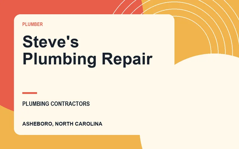 Steve's Plumbing Repair in Asheboro, North Carolina