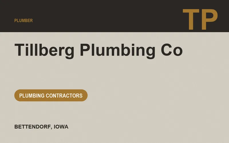 Tillberg Plumbing Co in Bettendorf, Iowa