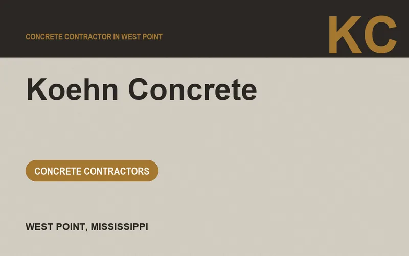 Koehn Concrete in West Point, Mississippi