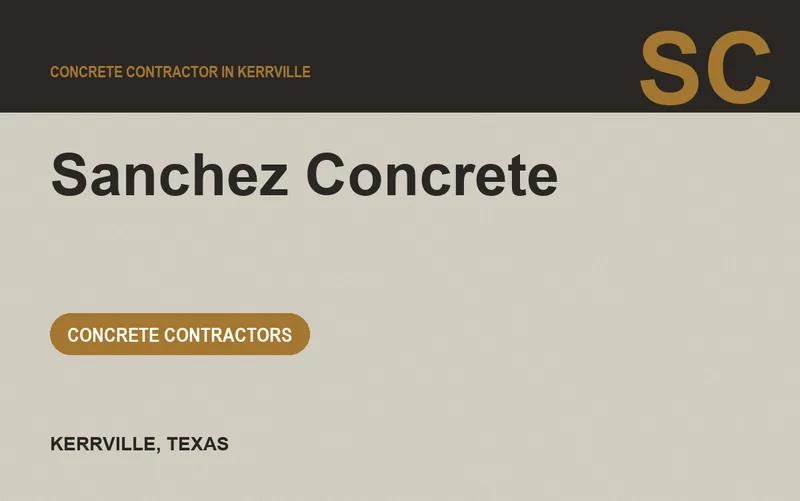 Sanchez Concrete in Kerrville, Texas