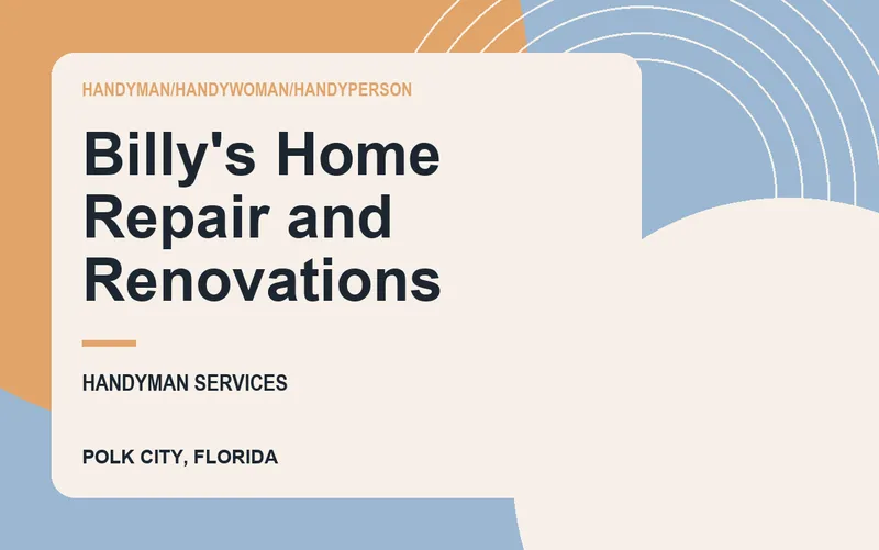 Billy's Home Repair and Renovations in Polk City, Florida