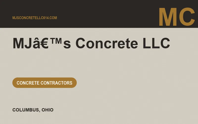 MJâ€™s Concrete LLC in Columbus, Ohio