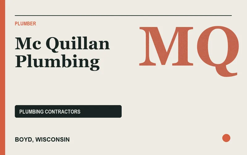 Mc Quillan Plumbing in Boyd, Wisconsin