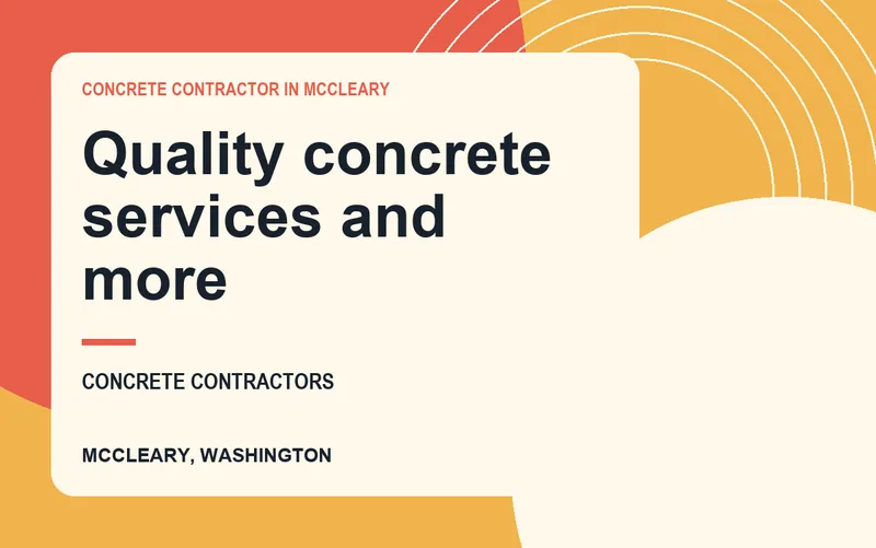 Quality concrete services and more in McCleary, Washington