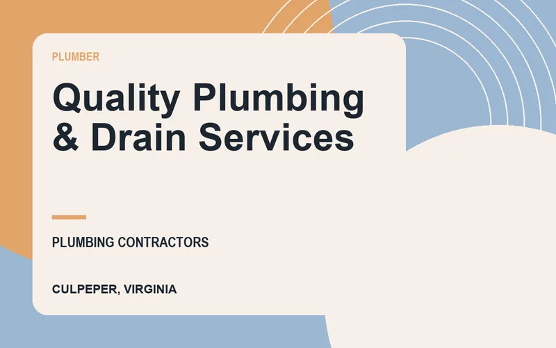 Quality Plumbing & Drain Services in Culpeper, Virginia