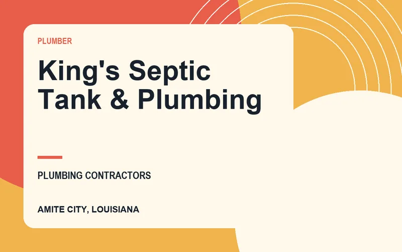 King's Septic Tank & Plumbing in Amite City, Louisiana