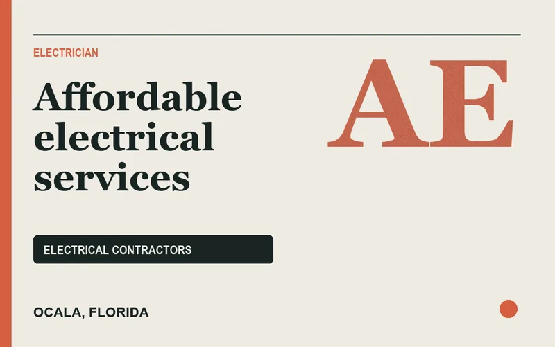 Affordable electrical services in Ocala, Florida