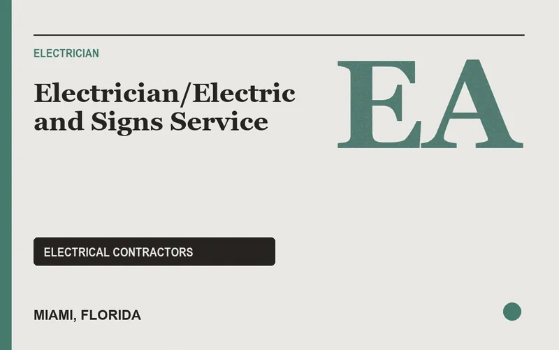 Electrician/Electric and Signs Service in Miami, Florida