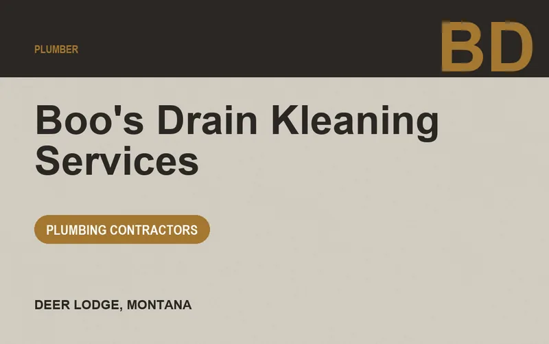 Boo's Drain Kleaning Services in Deer Lodge, Montana