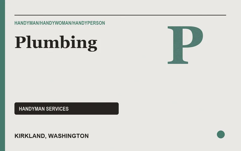 Plumbing in Kirkland, Washington