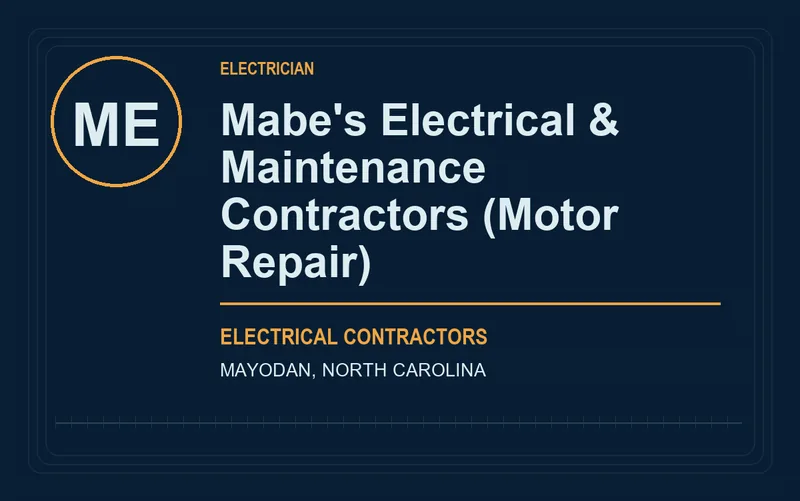 Mabe's Electrical & Maintenance Contractors (Motor Repair) in Mayodan, North Carolina