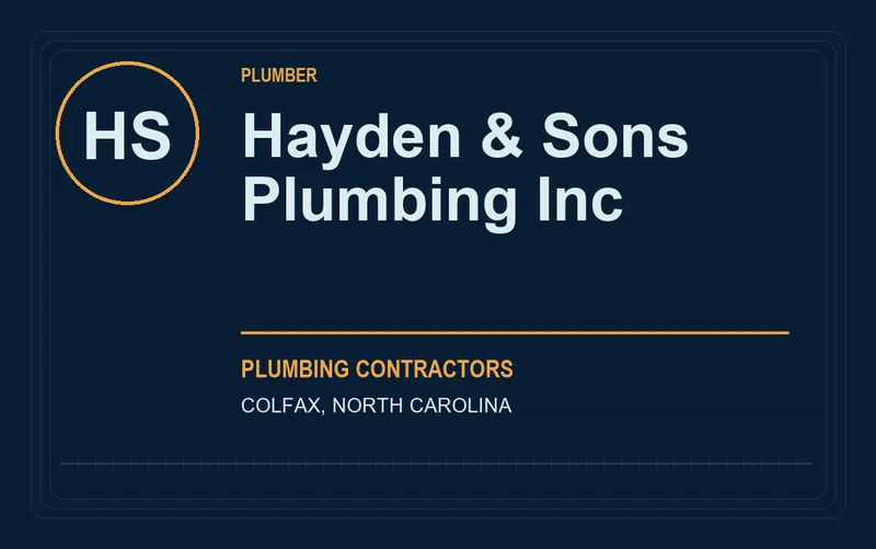 Hayden & Sons Plumbing Inc in Colfax, North Carolina