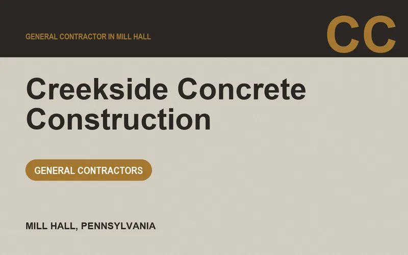 Creekside Concrete Construction in Mill Hall, Pennsylvania
