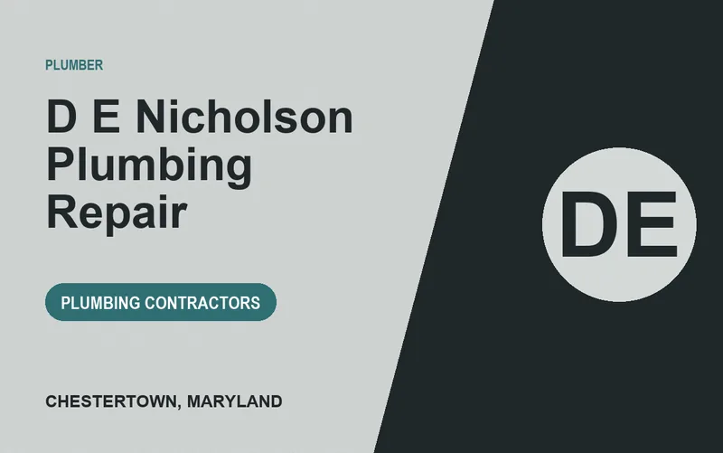 D E Nicholson Plumbing Repair in Chestertown, Maryland