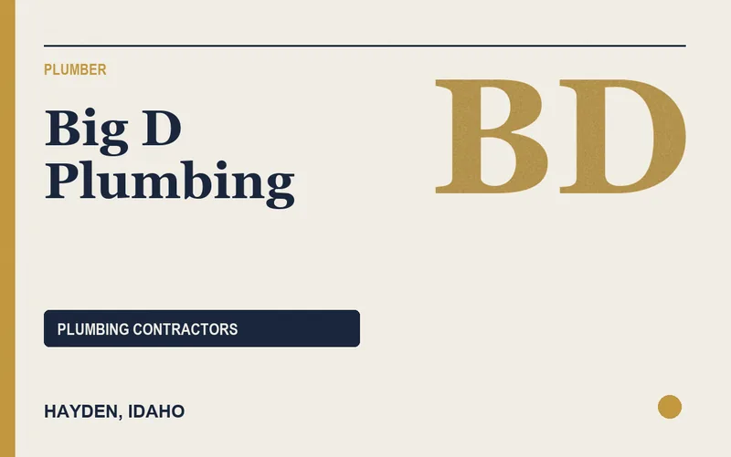 Big D Plumbing in Hayden, Idaho
