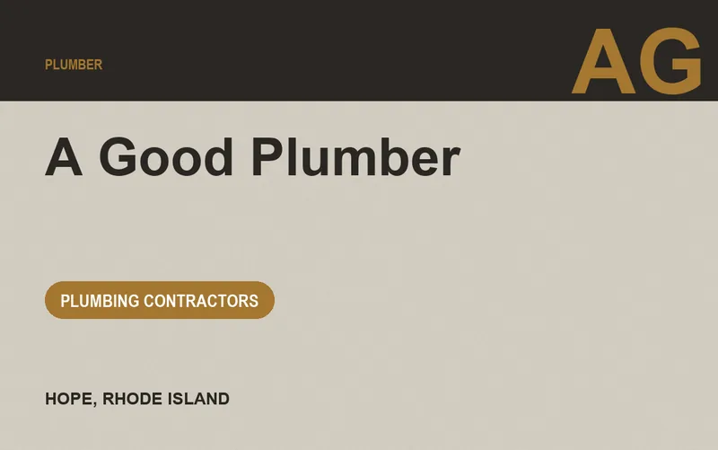 A Good Plumber in Hope, Rhode Island