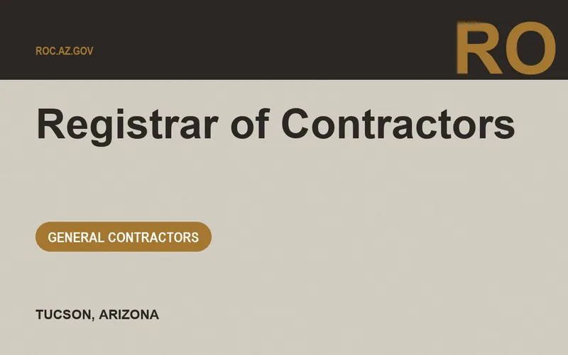 Registrar of Contractors in Tucson, Arizona