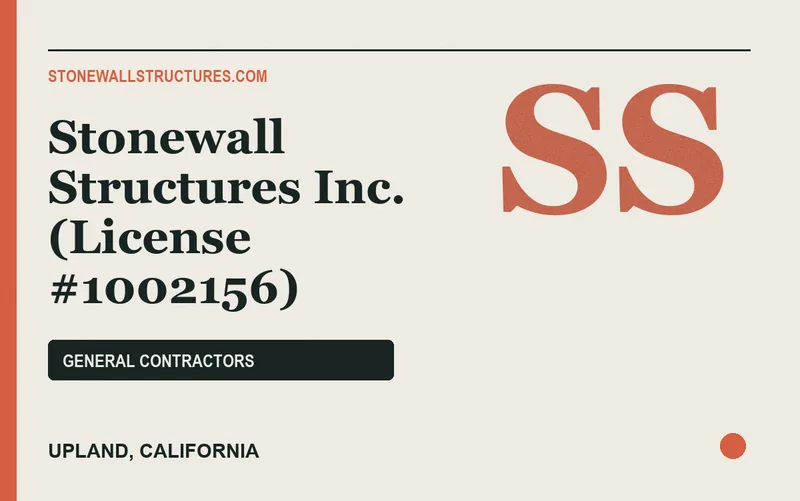 Stonewall Structures Inc. (License #1002156) in Upland, California
