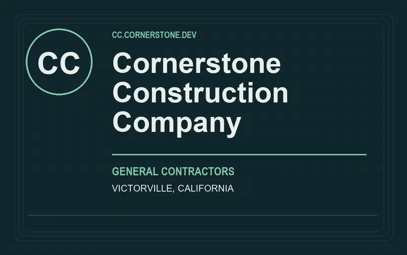 Cornerstone Construction Company in Victorville, California