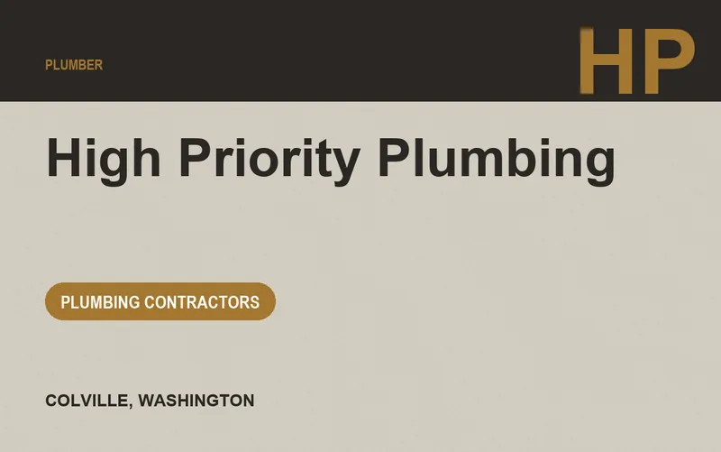 High Priority Plumbing in Colville, Washington