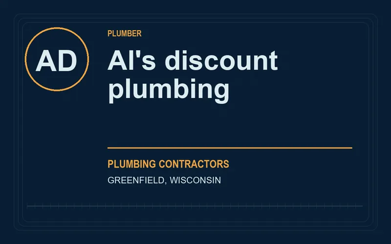 Al's discount plumbing in Greenfield, Wisconsin