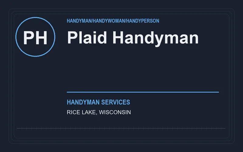 Plaid Handyman in Rice Lake, Wisconsin