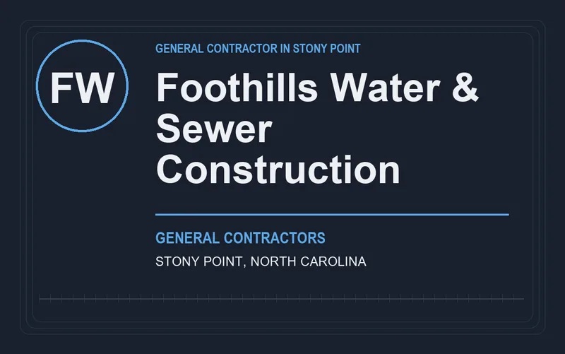 Foothills Water & Sewer Construction in Stony Point, North Carolina