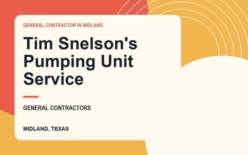 Tim Snelson's Pumping Unit Service in Midland, Texas