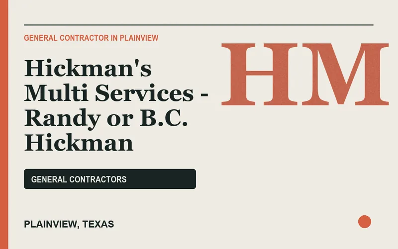 Hickman's Multi Services - Randy or B.C. Hickman in Plainview, Texas