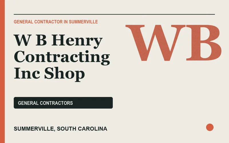 W B Henry Contracting Inc Shop in Summerville, South Carolina