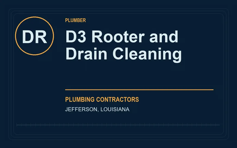 D3 Rooter and Drain Cleaning in Jefferson, Louisiana