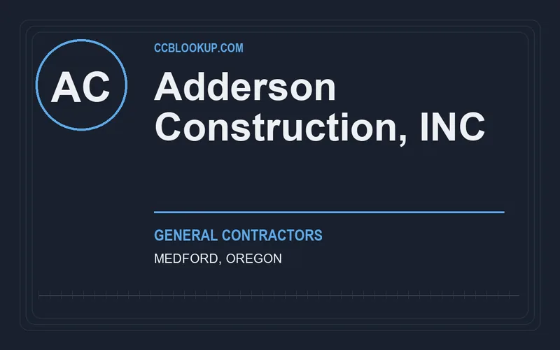 Adderson Construction, INC in Medford, Oregon