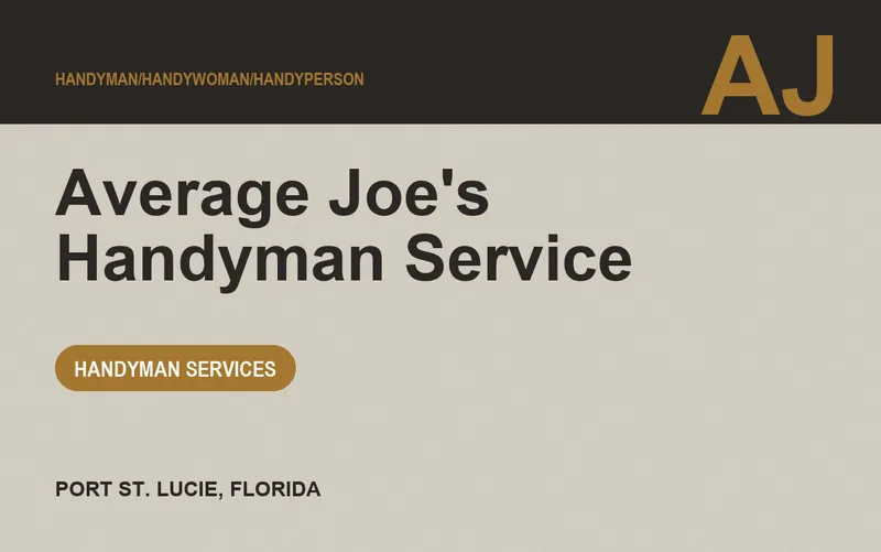 Average Joe's Handyman Service in Port St. Lucie, Florida