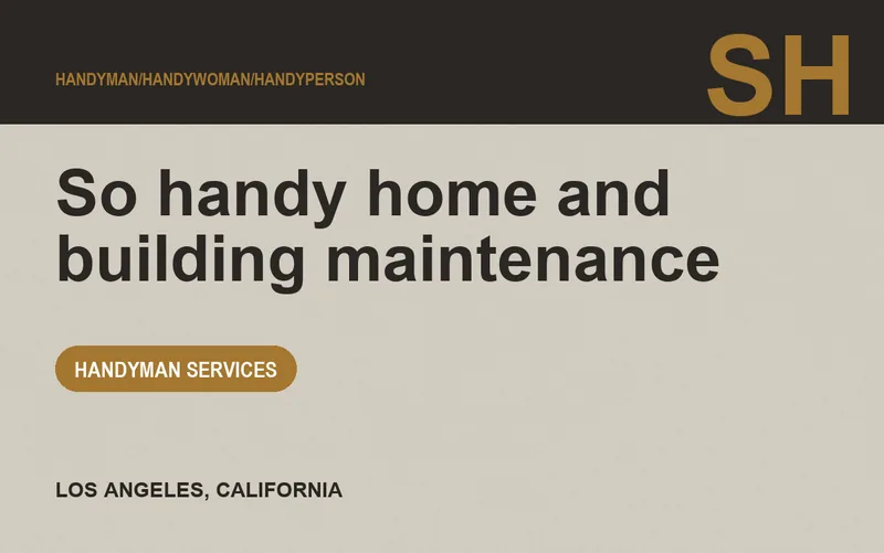So handy home and building maintenance in Los Angeles, California