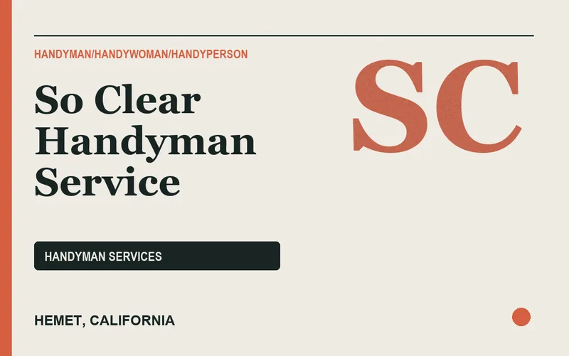 So Clear Handyman Service in Hemet, California