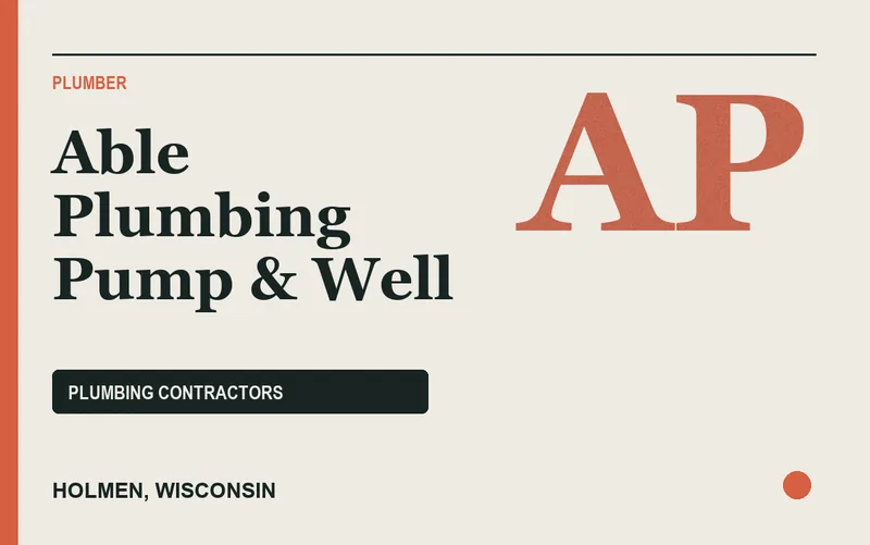 Able Plumbing Pump & Well in Holmen, Wisconsin