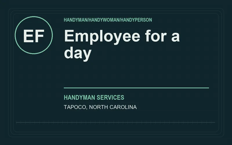 Employee for a day in Tapoco, North Carolina