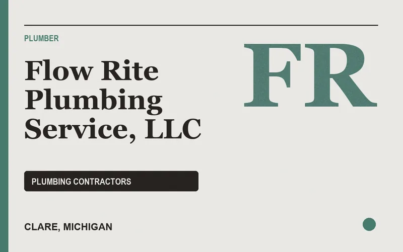 Flow Rite Plumbing Service, LLC in Clare, Michigan