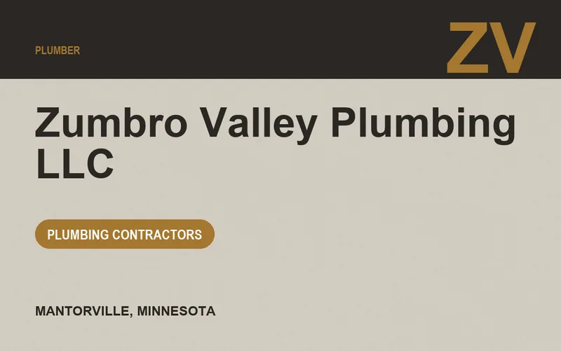 Zumbro Valley Plumbing LLC in Mantorville, Minnesota