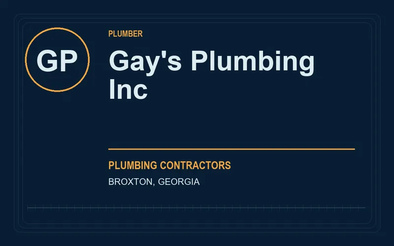 Gay's Plumbing Inc in Broxton, Georgia