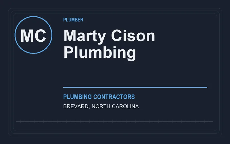 Marty Cison Plumbing in Brevard, North Carolina