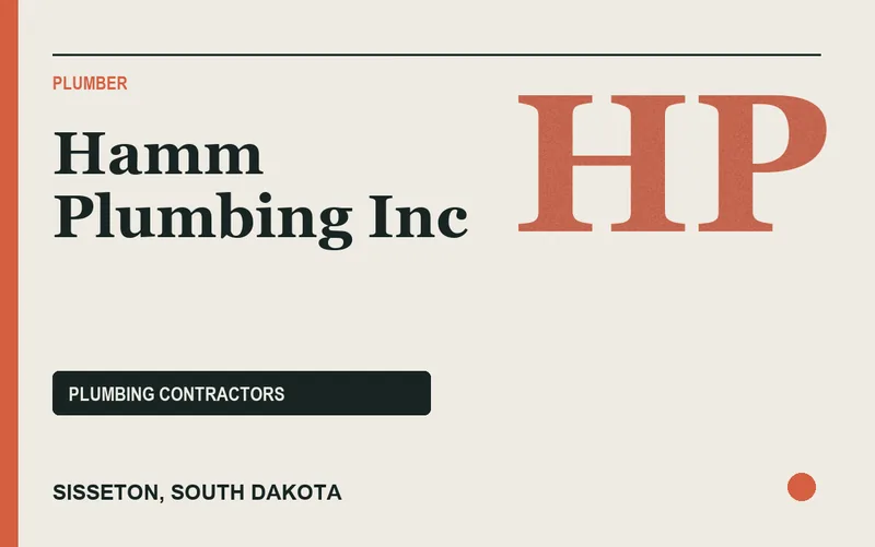 Hamm Plumbing Inc in Sisseton, South Dakota