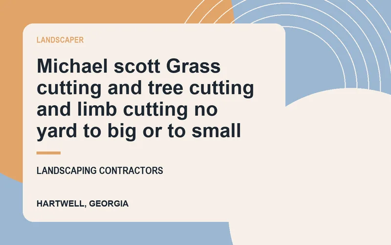 Michael scott Grass cutting and tree cutting and limb cutting no yard to big or to small in Hartwell, Georgia